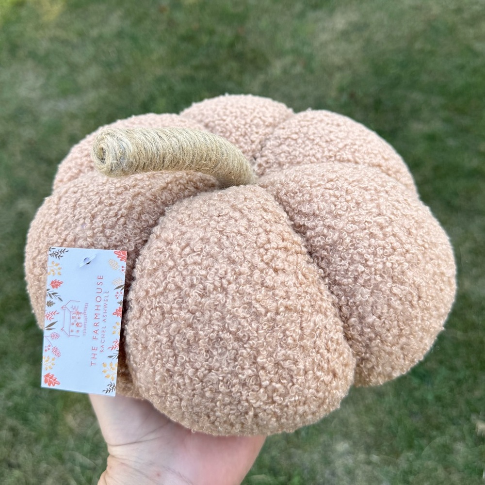 Rachel Ashwell The Farmhouse 8” Boucle/Woobie-Textured Khaki Pumpkin